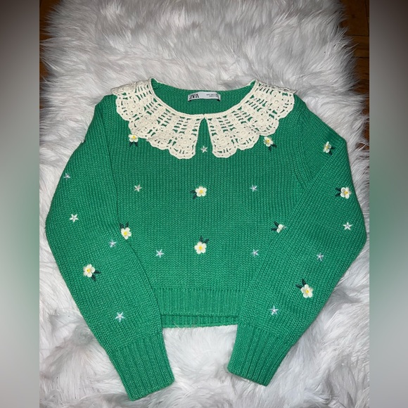 ZARA Embroidered Knit Sweater - Picture 6 of 10